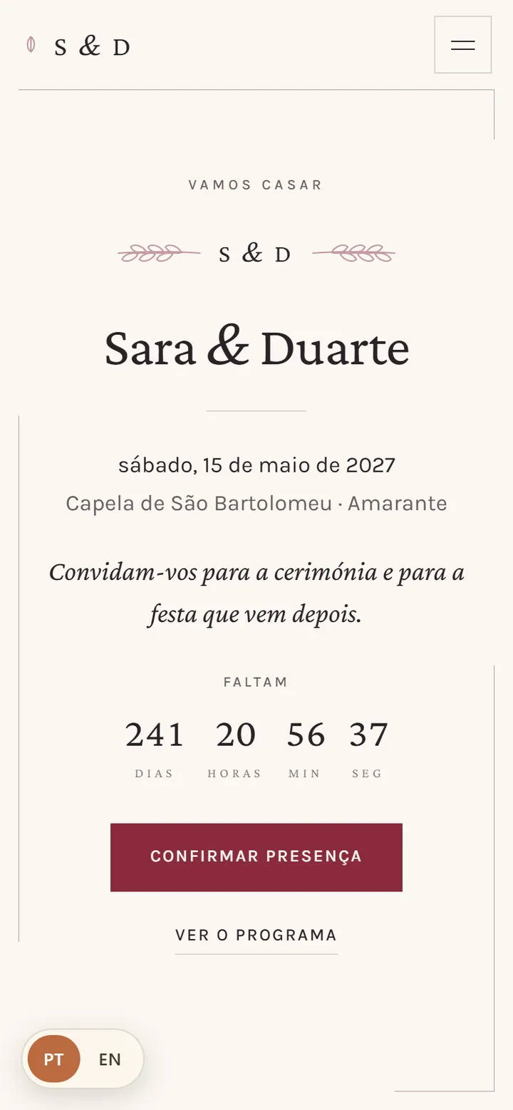 Site de exemplo no modelo Botânico