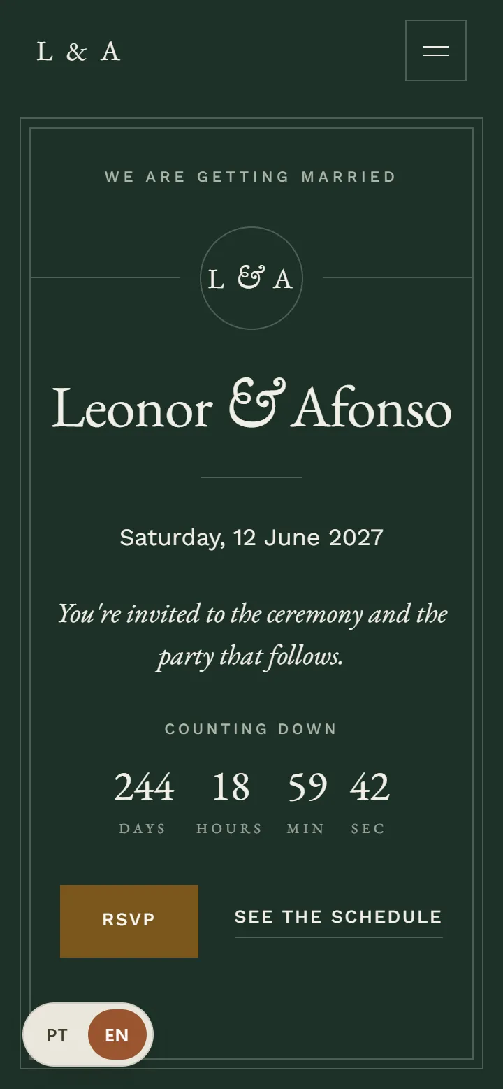 Example site in the Monograma design