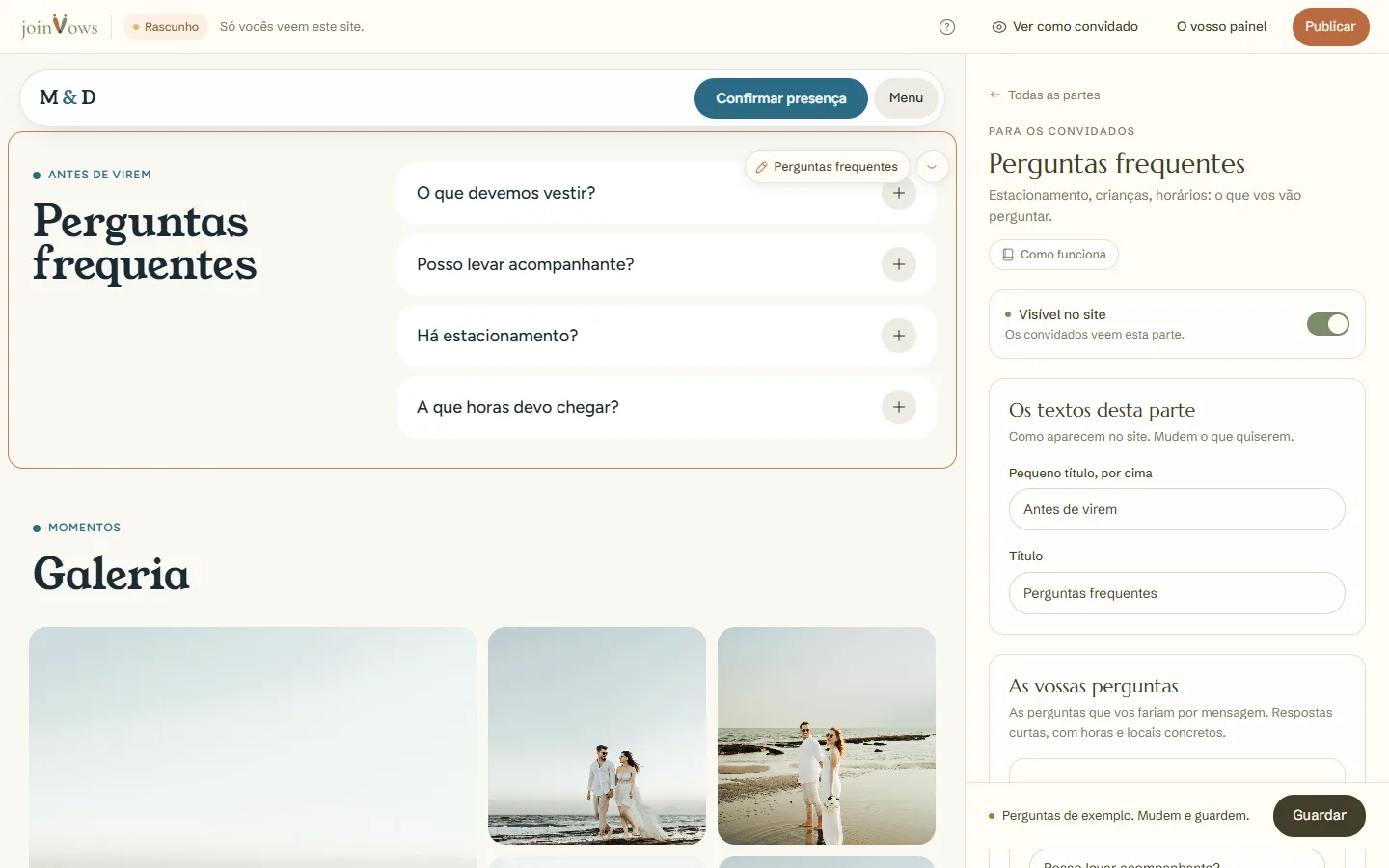 As perguntas frequentes e as sugestões para acrescentar