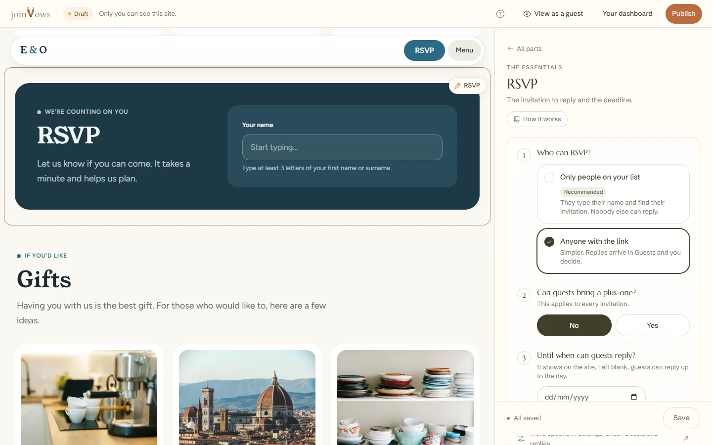The three RSVP questions
